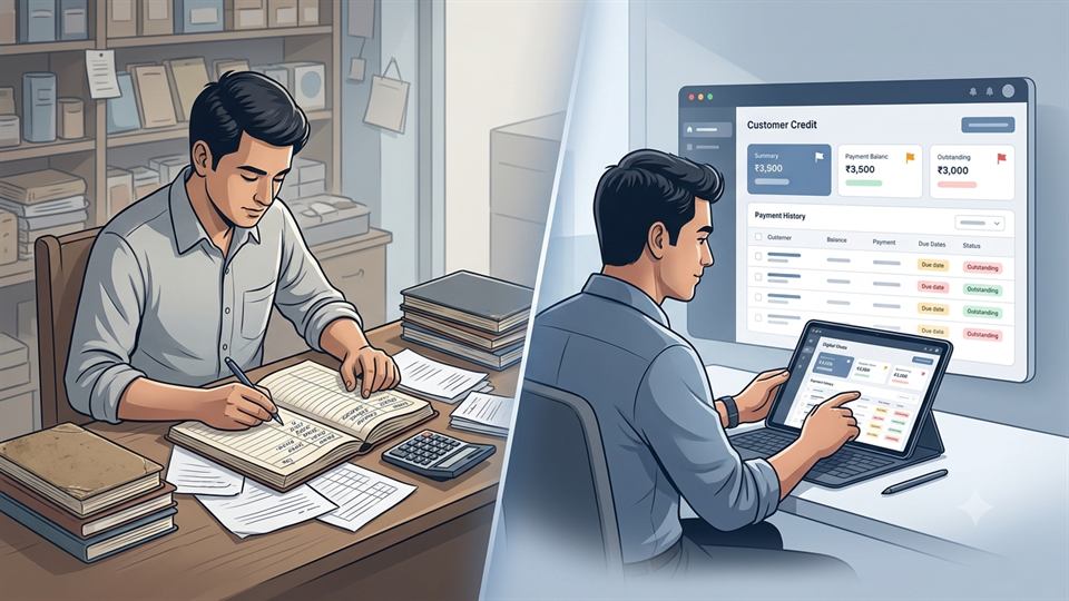 Digital khata and traditional paper khata comparison for small businesses